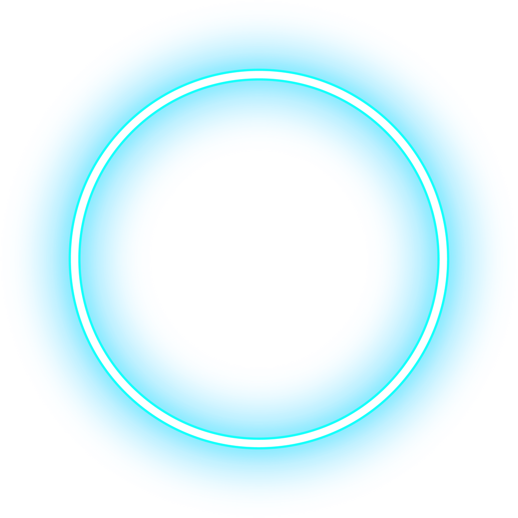 Neon circle ring glowing in blue light